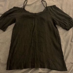 Black cold shoulder blouse